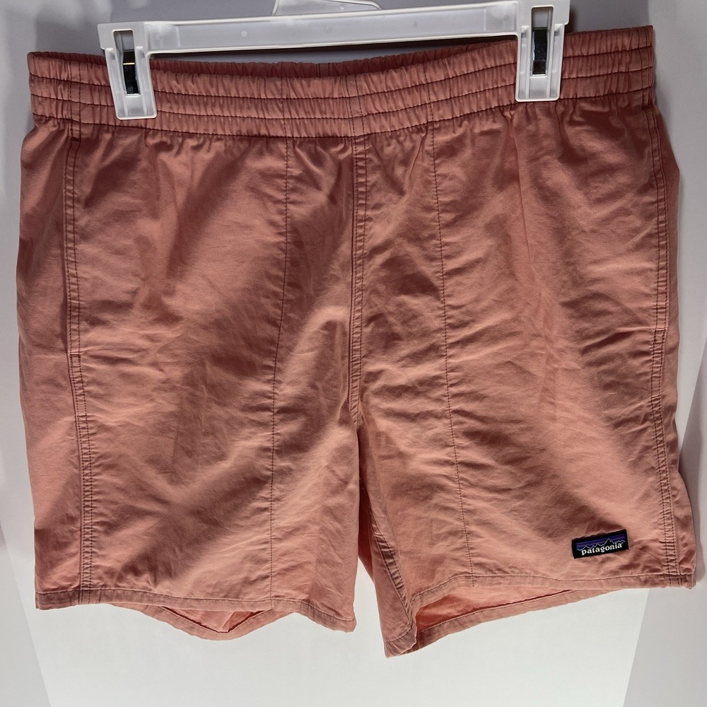 Patagonia Baggies Shorts Men's Medium Peach Pink Linerless Drawstring Pocket EUC
